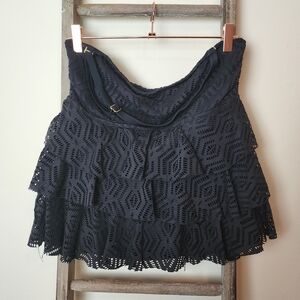 ⭐️40% Off⭐️ Island Escape Tankini Black Crochet Strapless